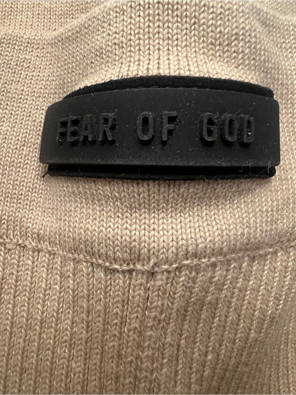 Essentials Fear of God Ribbed High-Rise Leggings in Beige - Picture 7 of 12